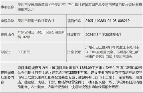 投资390万 吴川这里新建一项目,建面约2300平方米